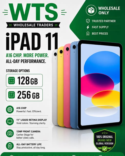 iPad 11 — A16 chip, 128GB and 256GB, global version